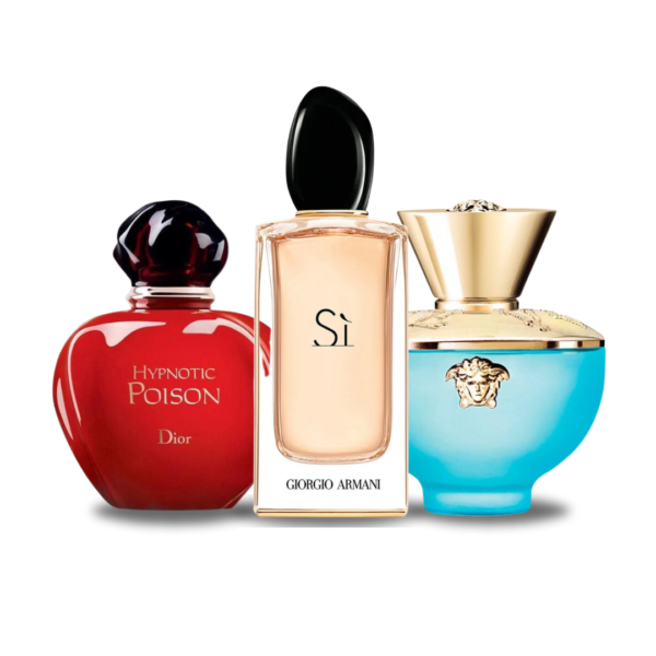 Coffret Séduction Envoûtante - Hypnotic Poison de Dior, Si de Giorgio Armani et Dylan Turquoise de Versace [100 ml]