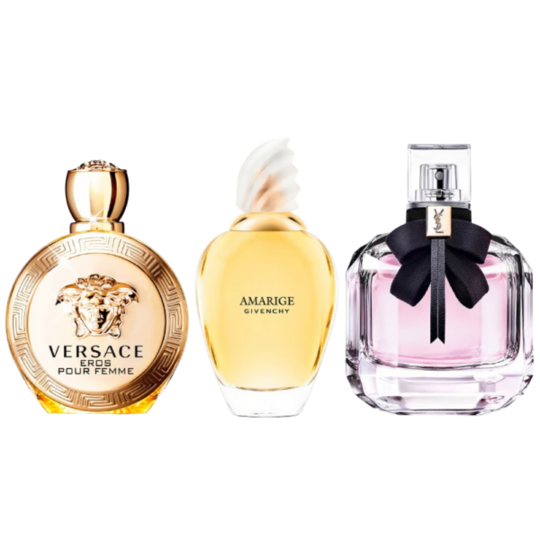 Coffret Romance Intense - Amarige de Givenchy, Mon Paris de Yves Saint Laurent et Eros Pour Homme de Versace [100 ml]
