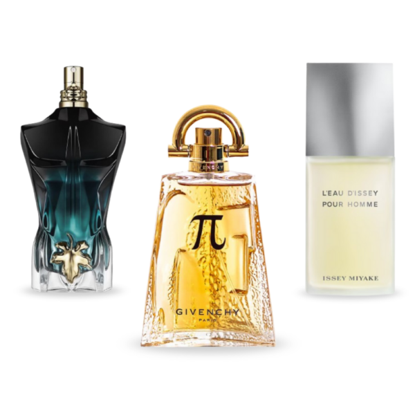 Coffret Vibe Masculine - Pi de Givenchy, Le Beau Le Parfum de Jean Paul Gaultier et L’Eau d’Issey Pour Homme d’Issey Miyake [100 ml]