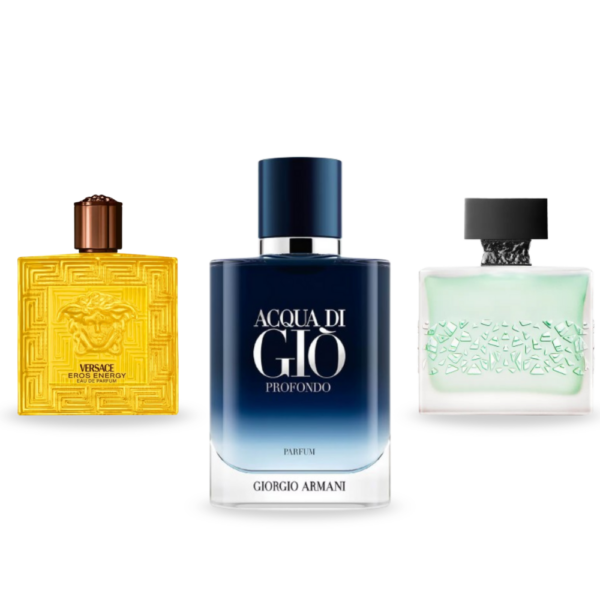 Coffret Fraîcheur Marine - Acqua di Giò Profondo de Giorgio Armani, GnTonic de M. Micallef et Eros Energy de Versace [100 ml]