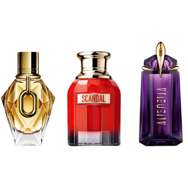 Coffret Aura Envoûtante - Lady Million Royal de Paco Rabanne, Alien de Mugler et Scandal Le Parfum de Jean Paul Gaultier [100 ml]