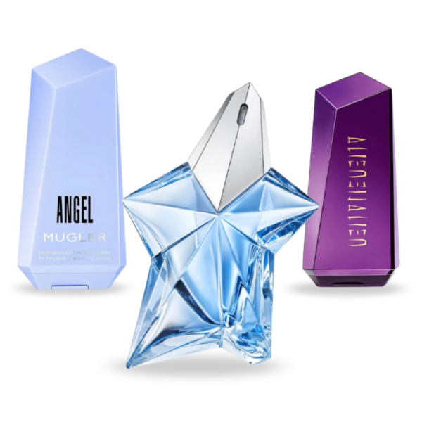 Coffret Douceur Céleste - Angel Body Cream, Angel Eau de Parfum et Alien Body Cream de Mugler [200 ml]