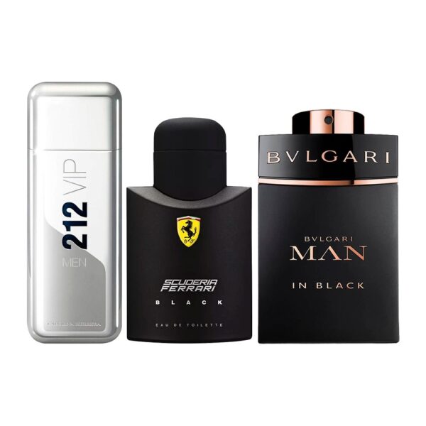 Coffret Élégance Nocturne - 212 VIP, Ferrari Black et Bvlgari In Black [100 ml]